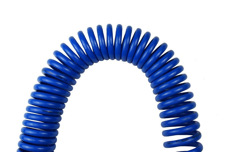 YOTOO Polyurethane Recoil Air Hose, Air Compressor Hose 1/4" Inner Diameter by 50' Long with Bend Restrictor, 1/4" Industrial Quick Coupler and Plug, Blue - Image 3